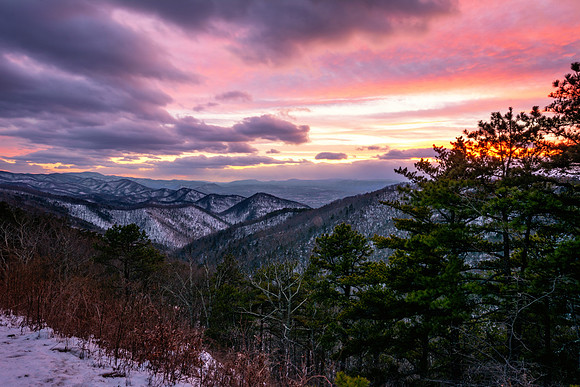 Chimney Rock Mountain Overkook Sunset