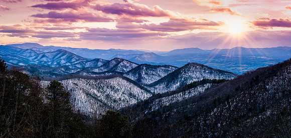 Chimney Rock Mountain Overlook Pano