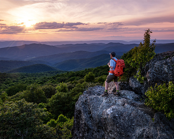 Hiker in Shenandoah National Park